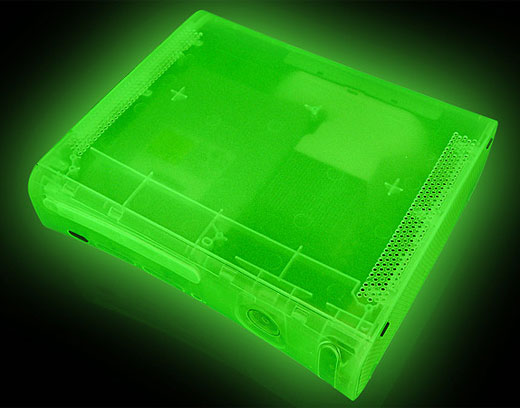 Carcasa fluorescente para la Xbox 360 (para no perderla nunca de vista)