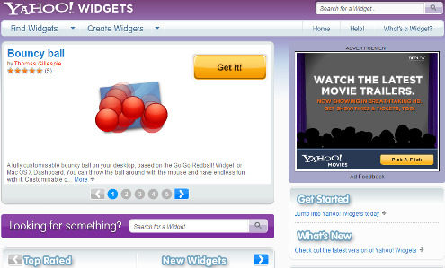 Novedades en Yahoo! Widgets