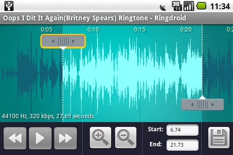 RingDroid para Android permite crear tonos de cualquier archivo de audio